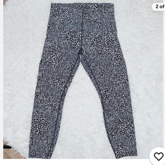 LULULEMON InStill High-Rise Tight 25" WARPED GRAIN Alpine Black/White - Picture 2 of 6